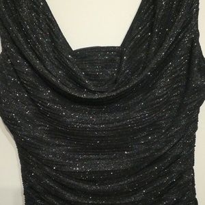 NIGHTWAY black and shiny gold dress